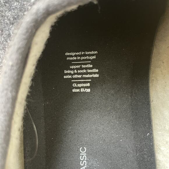 Mahabi Curve Slippers/Shoes Gray Wool Size EU 39 US Women's 8-8.5 - Picture 5 of 10